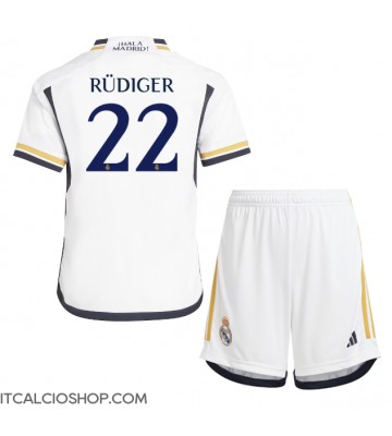 Real Madrid Antonio Rudiger #22 Prima Maglia Bambino 2023-24 Manica Corta (+ Pantaloni corti)
